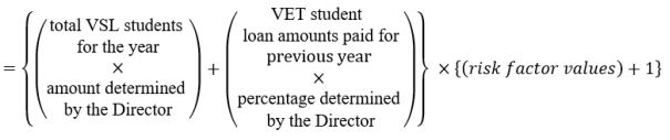 This formula below demonstrates how individual VSL provider levies are calculated. 