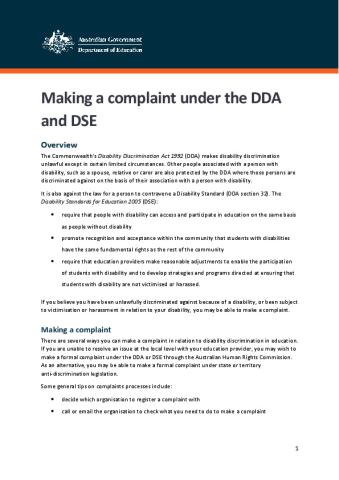 Fact sheet 3 Making a complaint under the DDA and DSE.pdf