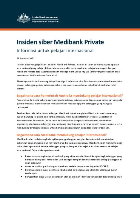 Transcription of Medibank Factsheet_indonesian.pdf