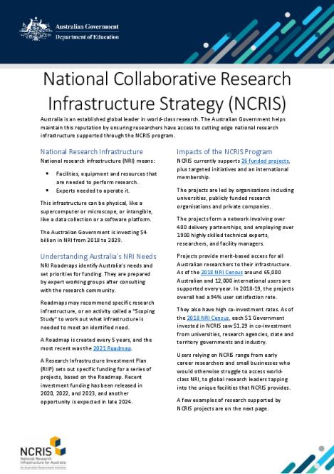 2024 Jan Factsheet - National Collaborative Research Infrastructure Strategy.pdf